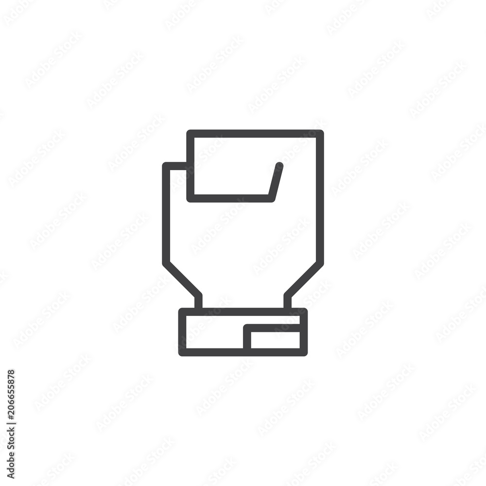 Boxing glove outline icon. linear style sign for mobile concept and web design. simple line vector icon. Symbol, logo illustration. Pixel perfect vector graphics Boxing glove outline icon. linear style sign for mobile concept and web design. simple line vector icon. Symbol, logo illustration. Pixel perfect vector graphics