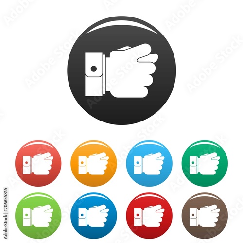 Hand greed icon. Simple illustration of hand greed vector icons set color isolated on white