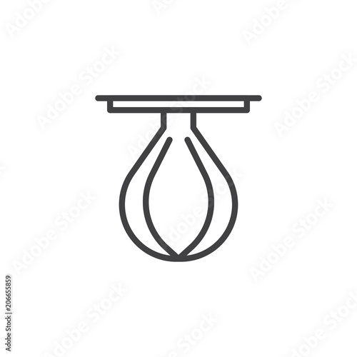 Punching ball outline icon. linear style sign for mobile concept and web design. Punching bag simple line vector icon. Symbol, logo illustration. Pixel perfect vector graphics