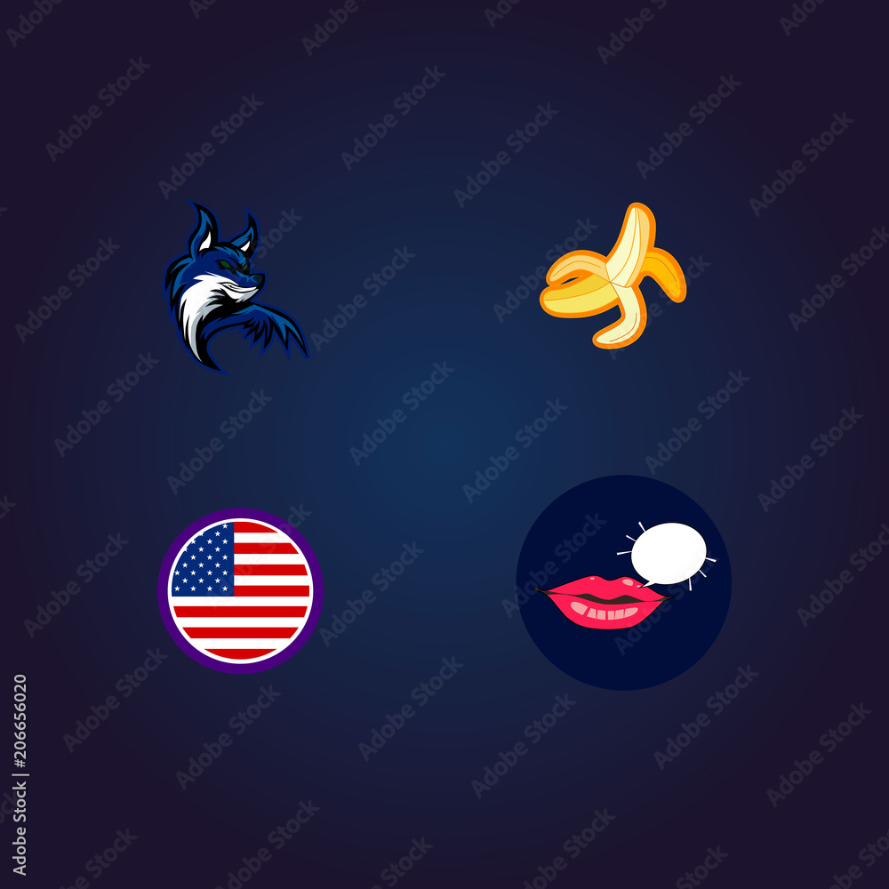 set simple logo for company or sport team set simple logo for company or sport team