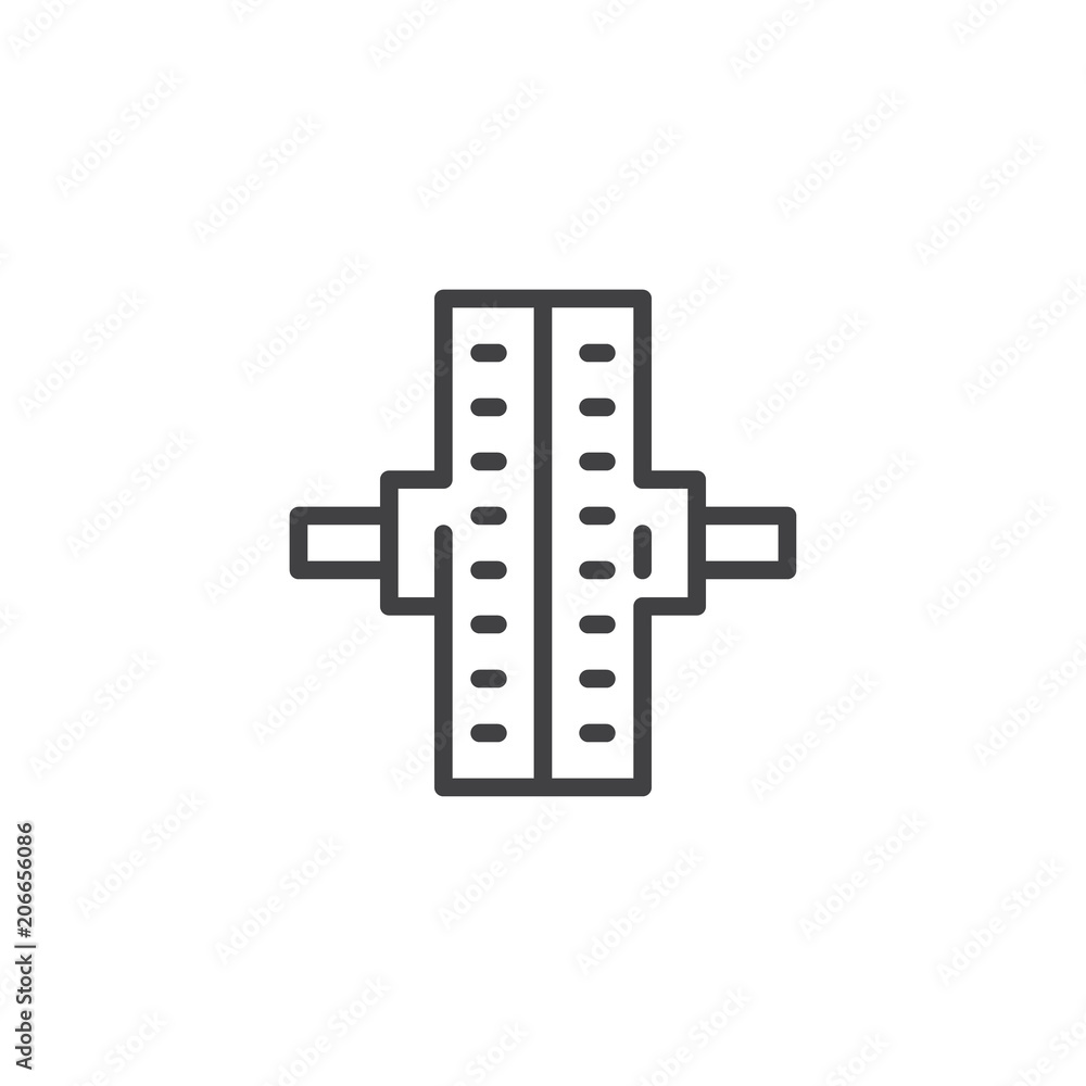Workout Fitness Exercise Roller outline icon. linear style sign for mobile concept and web design. fitness wheel simple line vector icon. Symbol, logo illustration. Pixel perfect vector graphics Workout Fitness Exercise Roller outline icon. linear style sign for mobile concept and web design. fitness wheel simple line vector icon. Symbol, logo illustration. Pixel perfect vector graphics