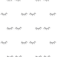 Fototapete Augenmuster Schlafende Augen mit Wimpern Muster  © babushka_p90