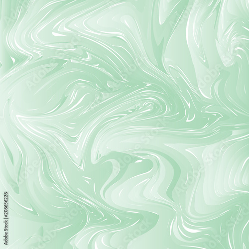 Marble texture background. Green and white marbling texture. Abstract vector background for your design.