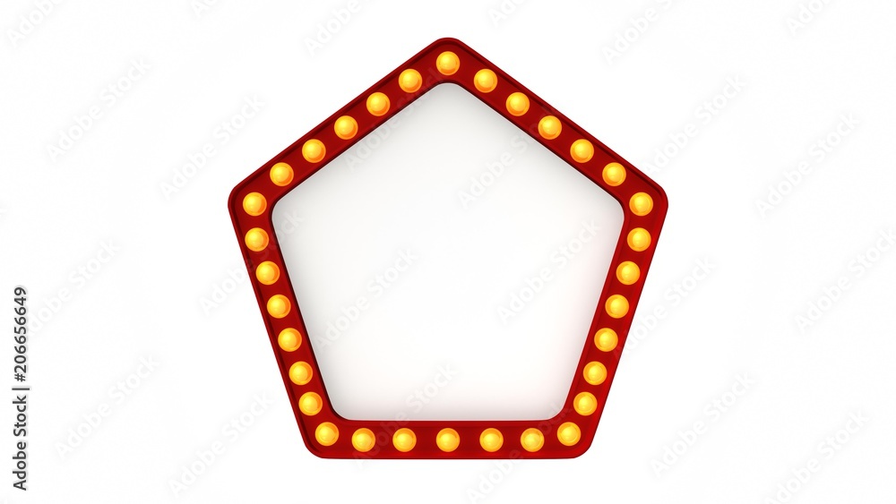 Red marquee light board sign retro on white background. 3d rendering Red marquee light board sign retro on white background. 3d rendering