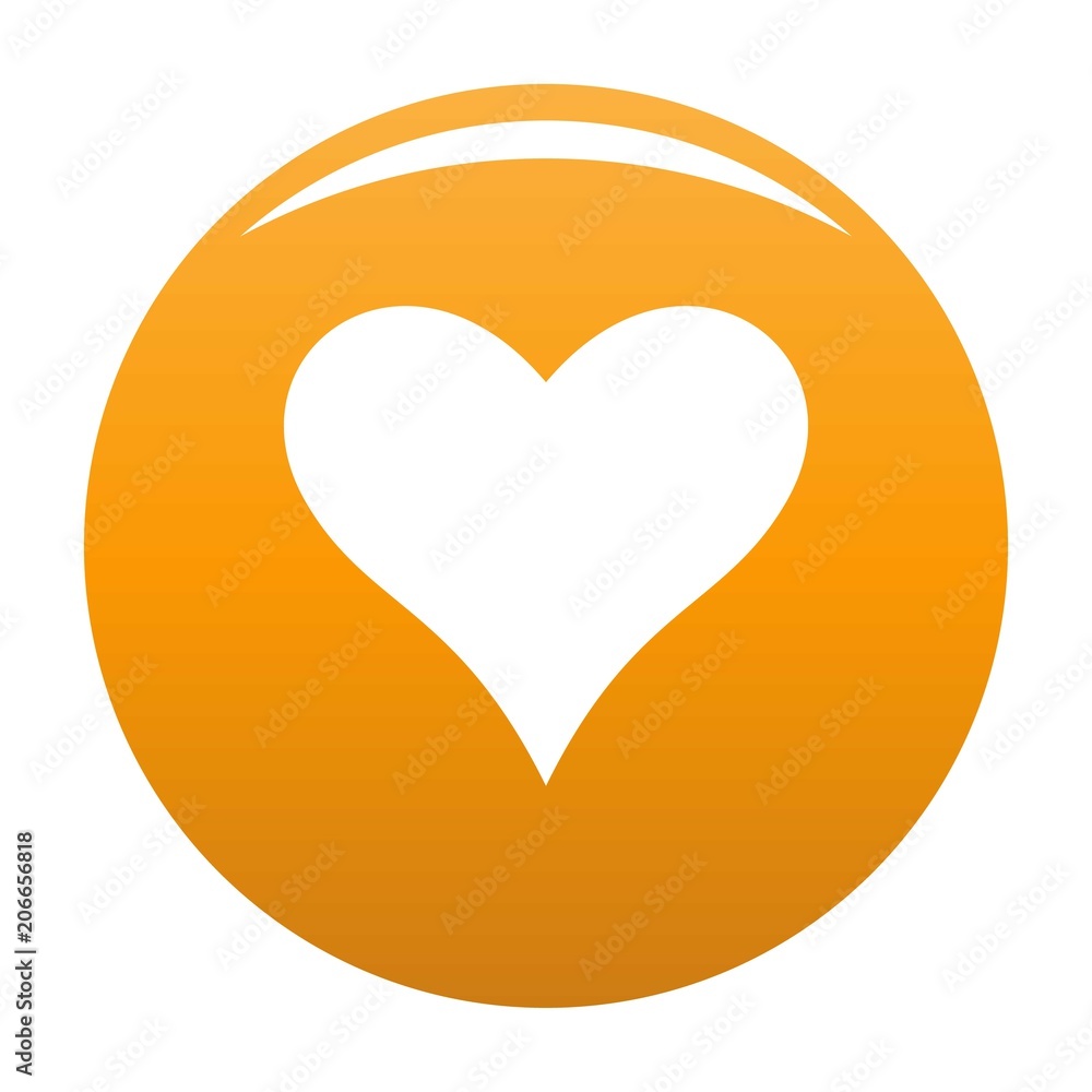 Affectionate heart icon. Simple illustration of affectionate heart vector icon for any design orange Affectionate heart icon. Simple illustration of affectionate heart vector icon for any design orange