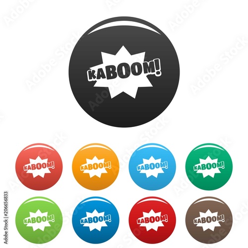 Comic boom kaboom icon. Simple illustration of comic boom kaboom vector icons set color isolated on white