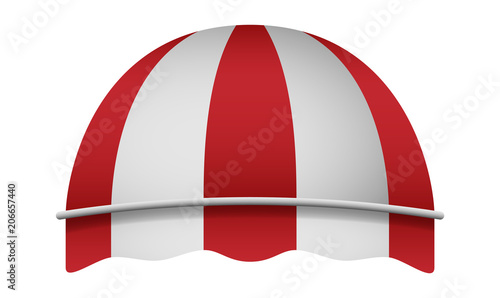 Dome awning mockup. Realistic illustration of dome awning vector mockup for web design isolated on white background