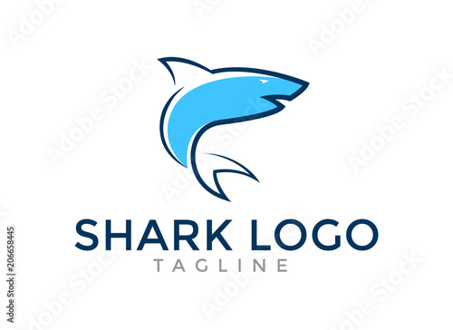 Great shark blue Logo Template for your company