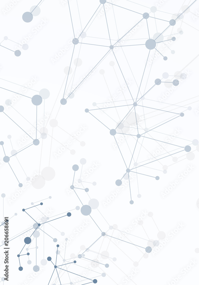 DNA abstract geometric background, layout in A4 set technology brochure flyer design template vector shadow