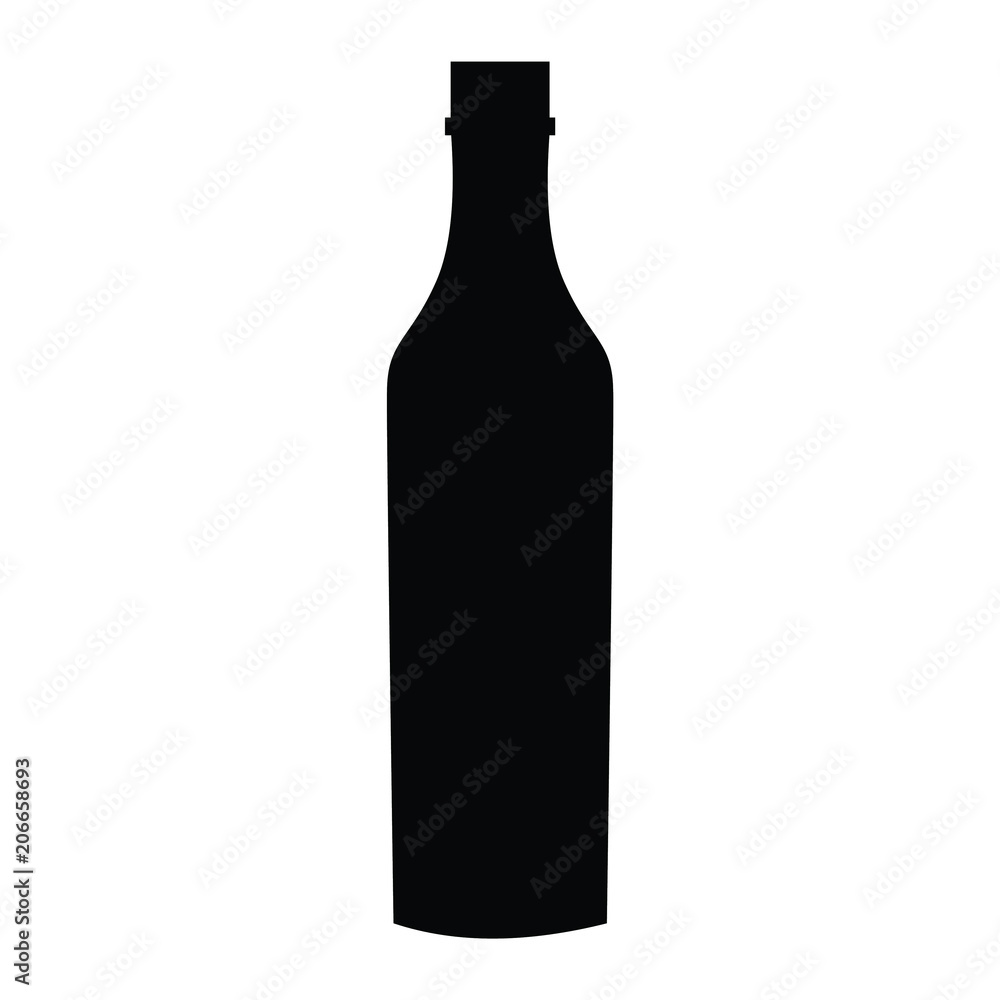 A black and white silhouette of a bottle A black and white silhouette of a bottle