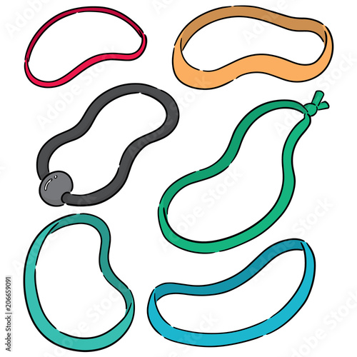 vector set of rubber band