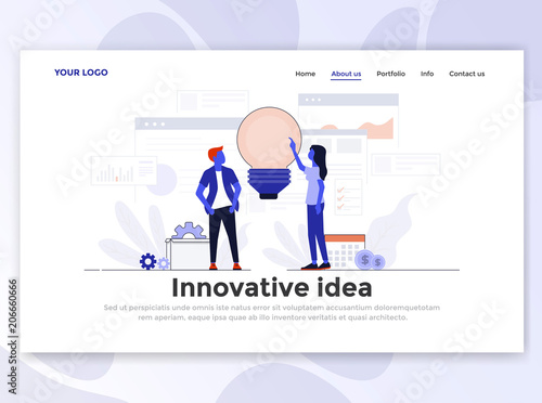 Flat Modern design of Landing page template - Innovative Idea