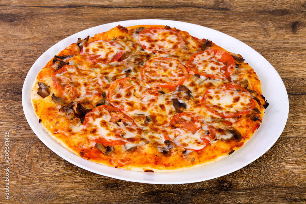 Mushroom pizza with cheese Mushroom pizza with cheese