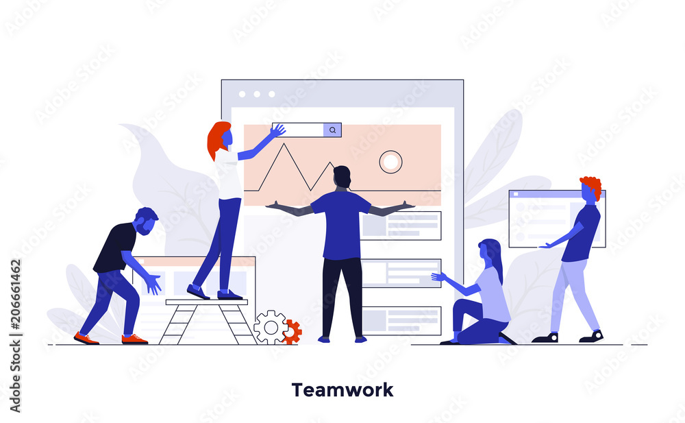 Modern Flat design Concept Illustration - Teamwork Modern Flat design Concept Illustration - Teamwork