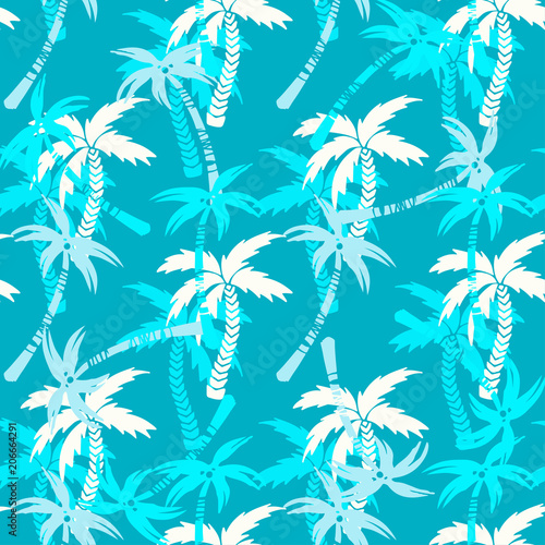 Seamless pattern with palm trees