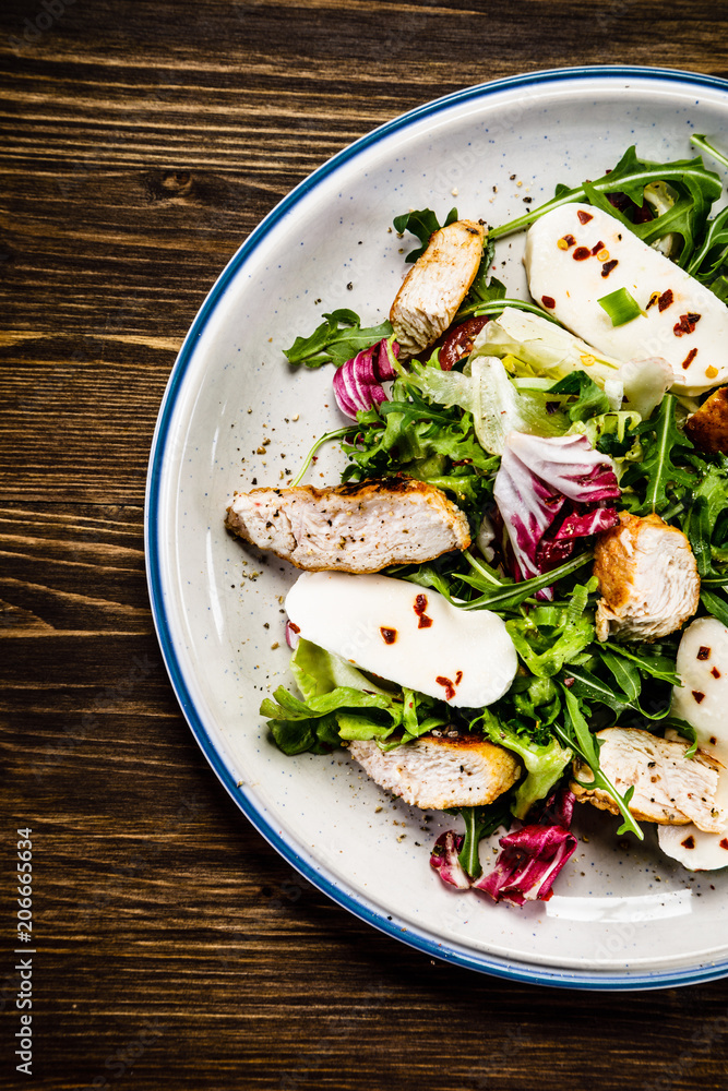 Greek salad with grilled chicken Greek salad with grilled chicken