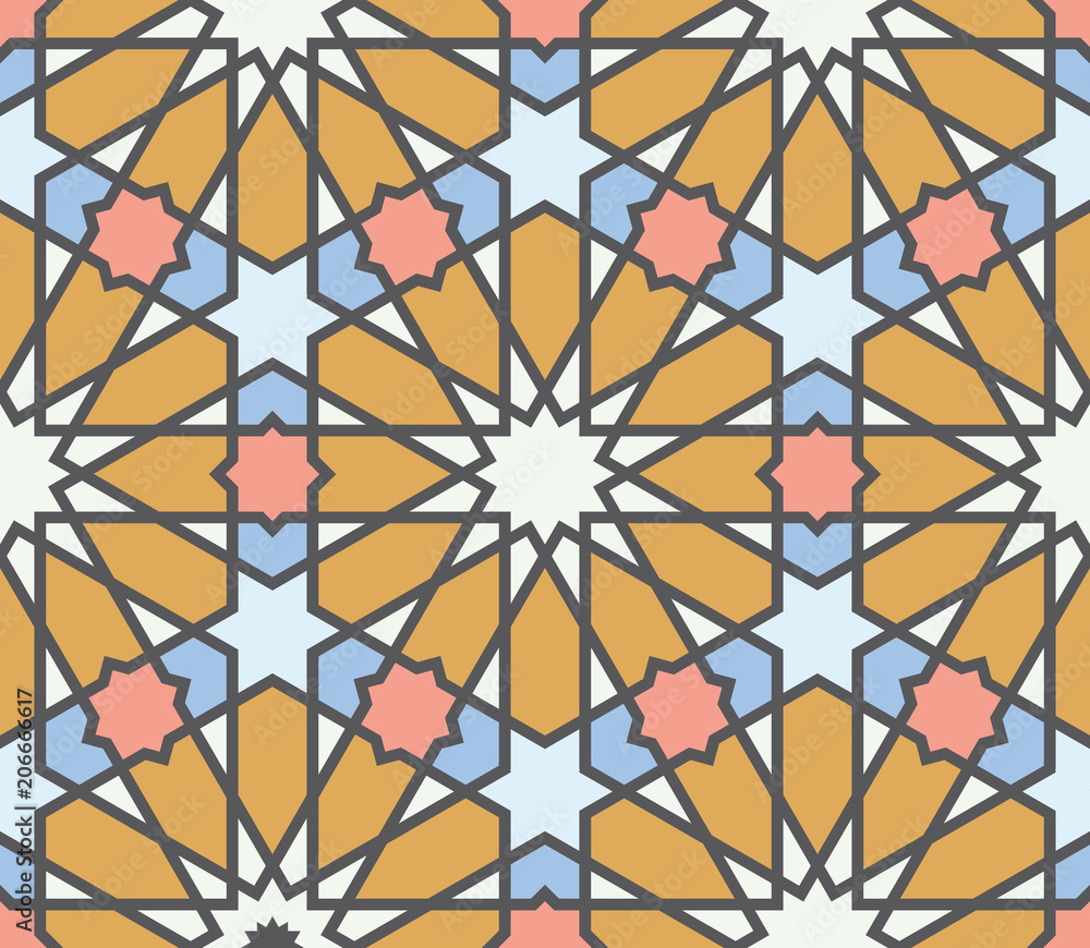 Moroccan Islamic style geometric tile pattern