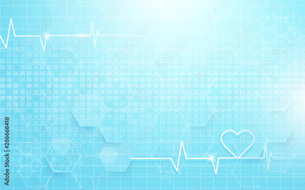 Abstract geometric and heart rate. Medicine and science concept background