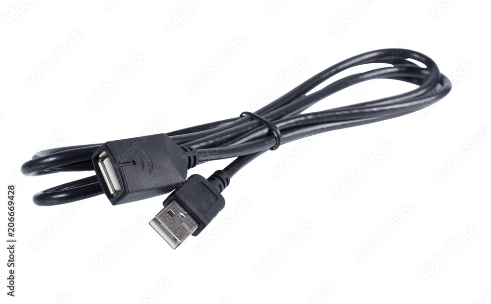 USB cable isolated on white USB cable isolated on white