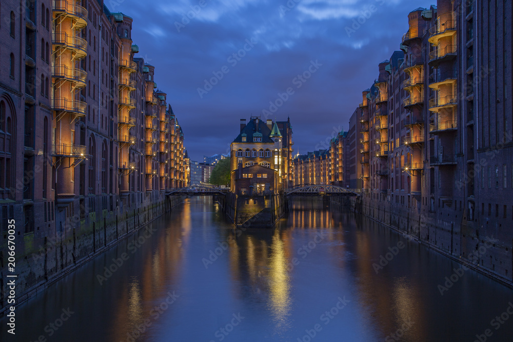 Blue Hour at Hamburg Wasserschloss / Germany