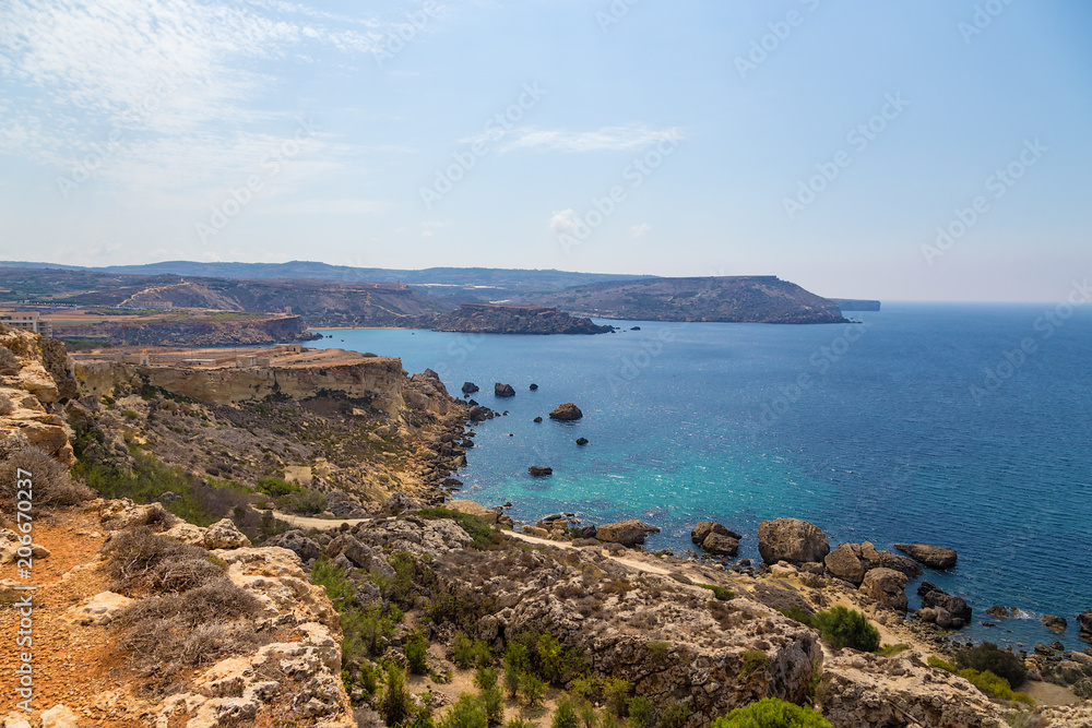 Mellieha, Malta. Picturesque view of the west coast
