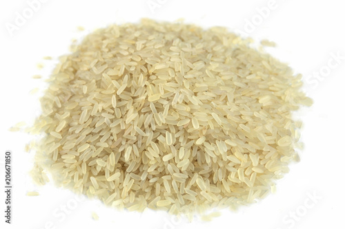 Heap of rice isolated on white backgroung