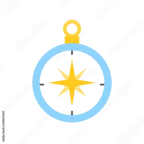 Compass direction icon, flat design vector