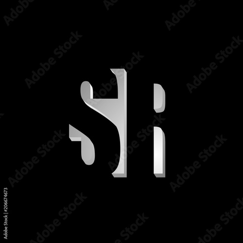 Letter SR Abstract Metallic Icon Modern Logo, SR RS logo initial letter design, SR Letter Logo Design with Creative Modern Trendy Typography  © ade