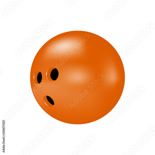 Bowling ball in vector on white background.Vector illustration of a bowling ball.
