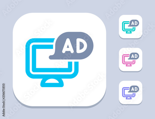 Ad On Computer - Bright Icons . A professional, pixel-perfect icon .