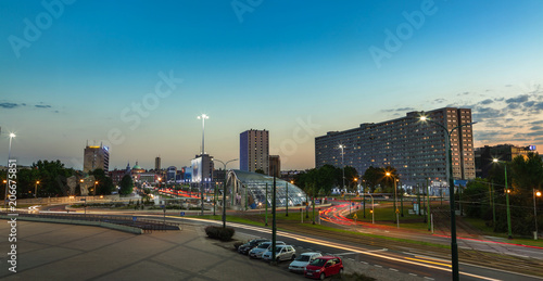 Katowice Rondo by evening