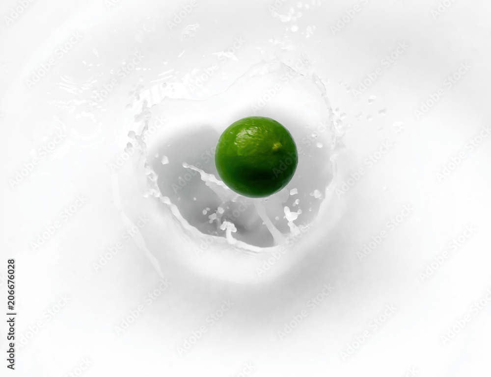 Lemon Lime in milk for curd healthy food Lemon Lime in milk for curd healthy food