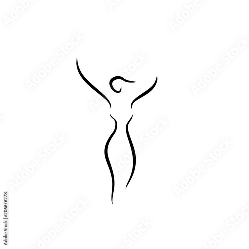 woman line illustration symbol