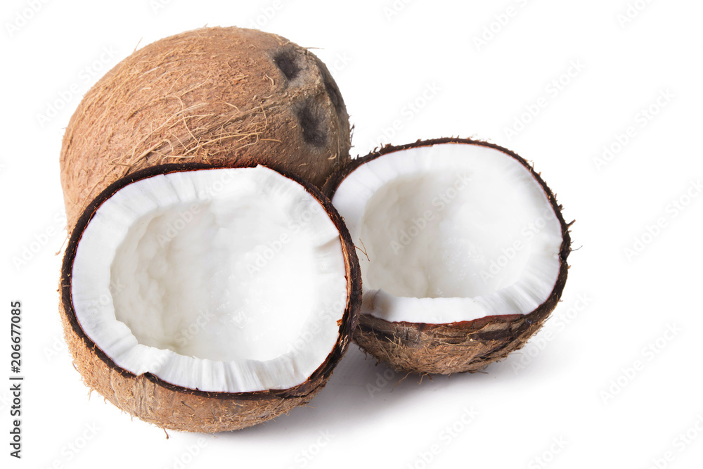 natural coconuts isolated in white background natural coconuts isolated in white background
