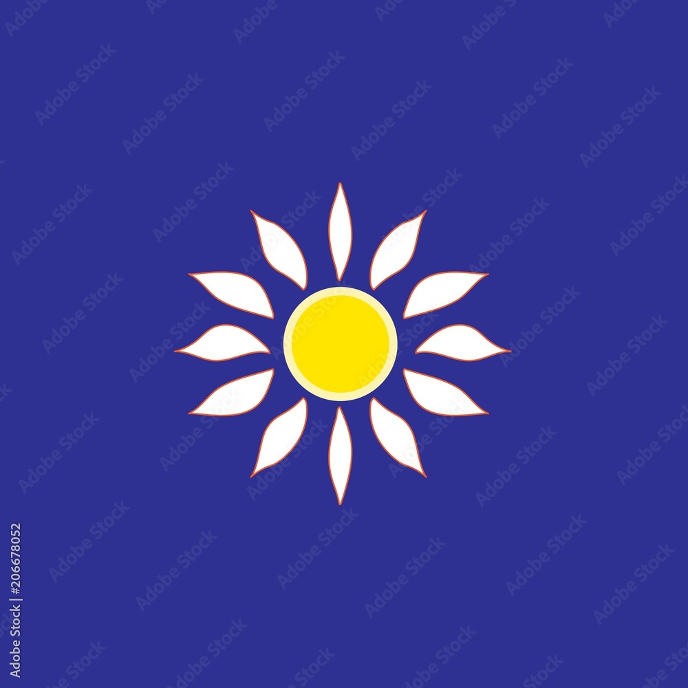 Fototapeta premium The sun sign on blue background