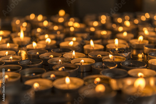 Prayer candles in a church