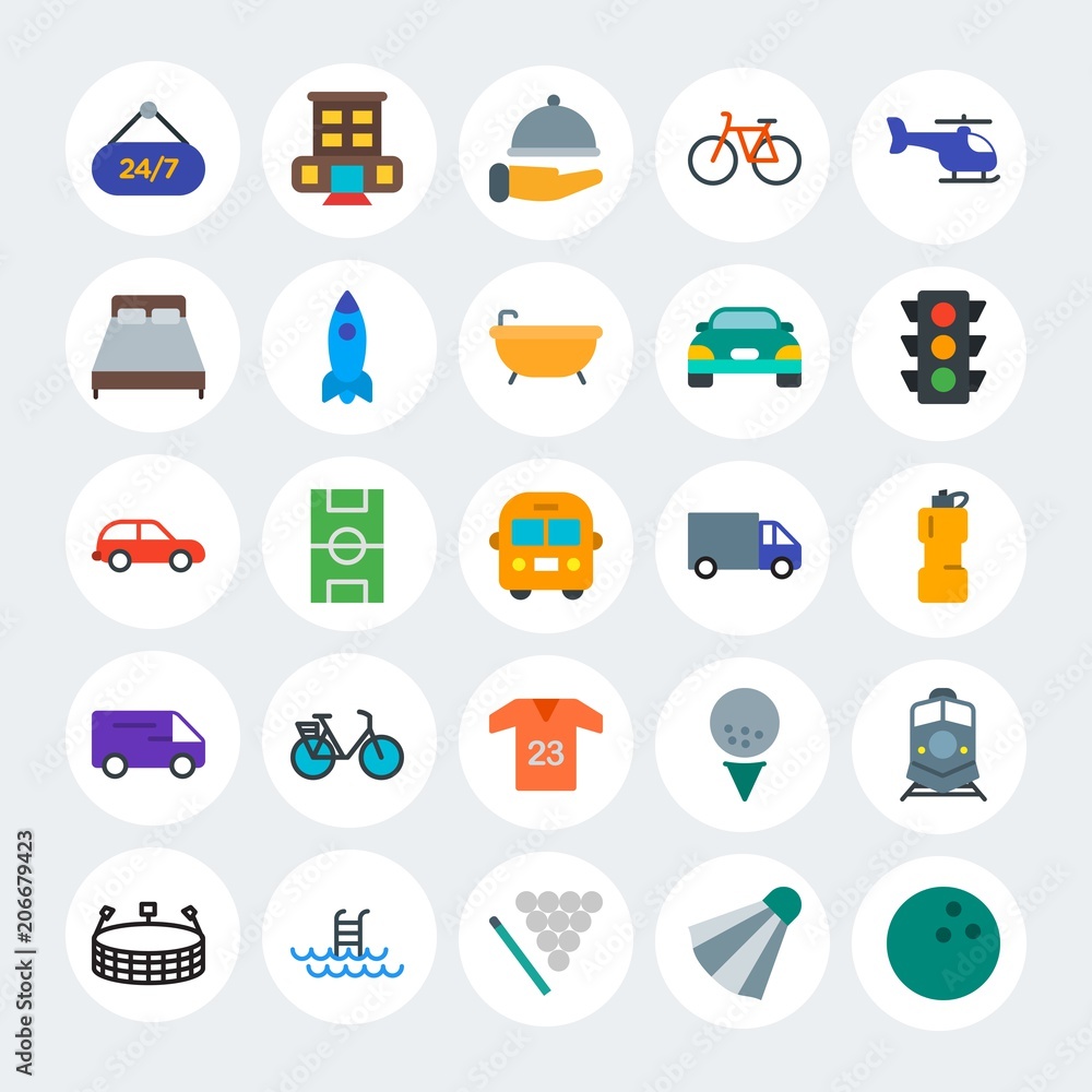 Modern Simple Set of transports, hotel, sports Vector flat Icons. Contains such Icons as competition, olympic, urban, blue, golf and more on white cricle background. Fully Editable. Pixel Perfect. Modern Simple Set of transports, hotel, sports Vector flat Icons. Contains such Icons as competition, olympic, urban, blue, golf and more on white cricle background. Fully Editable. Pixel Perfect.