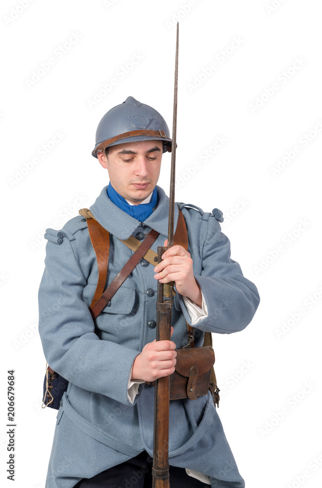 French soldier 1914 1918 isolated on white background French soldier 1914 1918 isolated on white background