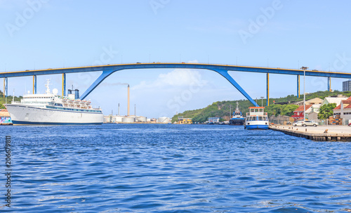 Curacao, Willemstad, 27 December 2016 - Queen Juliana Bridge in Willemstad, Curacao photo