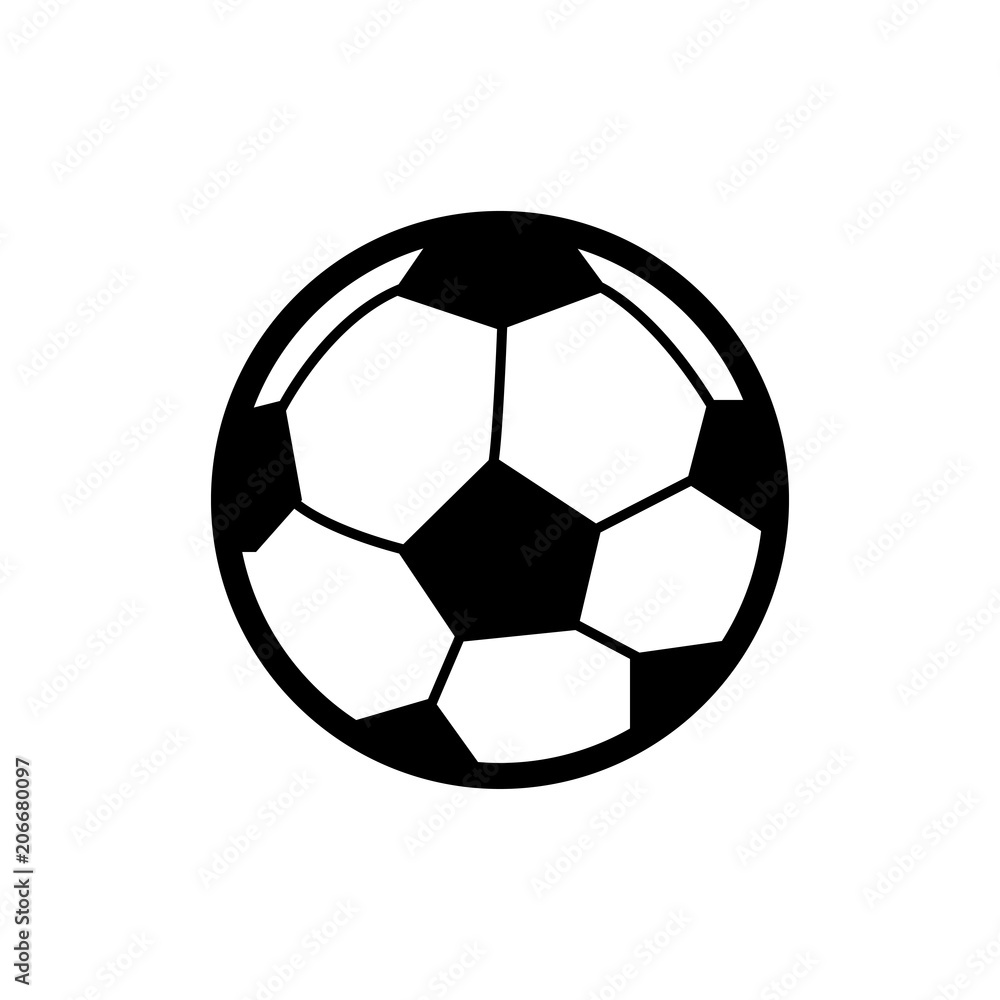 Soccer ball icon. Flat vector illustration in black on white background. EPS 10 Soccer ball icon. Flat vector illustration in black on white background. EPS 10