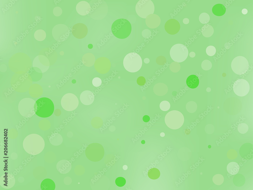 Green gradient background with bokeh effect. Abstract blurred pattern. Light background Vector illustration