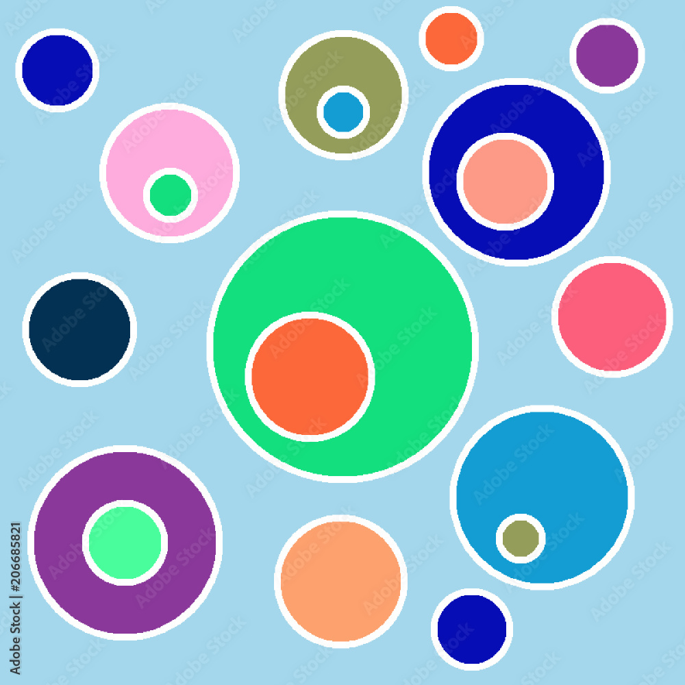 Abstract background with a multicolor circles on a blue background Abstract background with a multicolor circles on a blue background