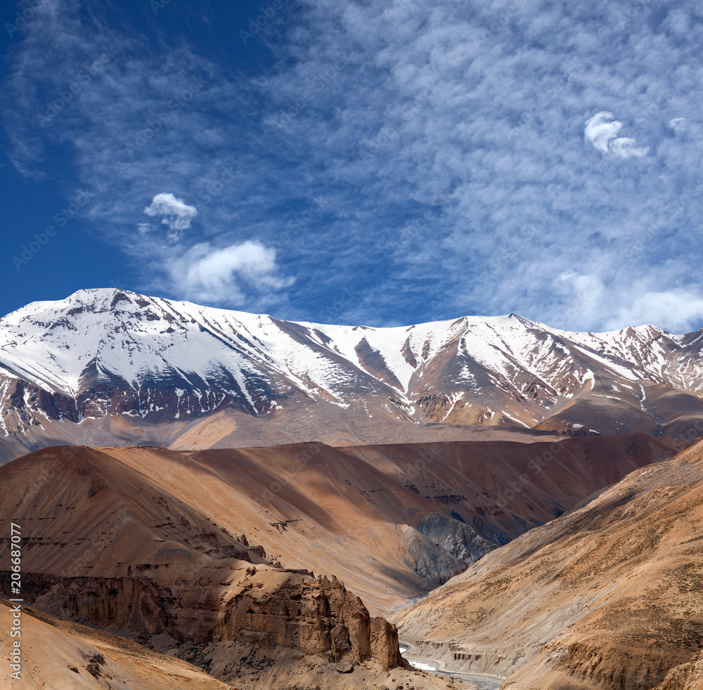 Himalaya mountain landscape in Ladakh, Jammu and Kashmir, North India