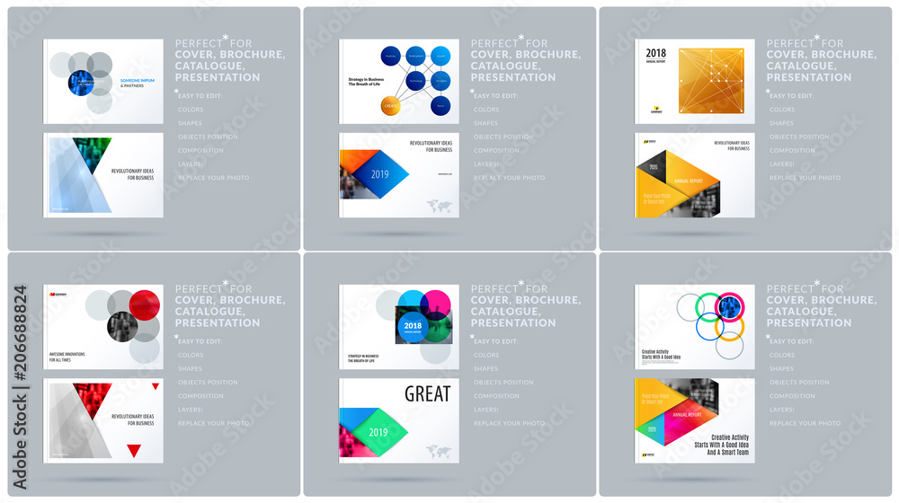 Smooth design presentation template with colourful round shapes. Partnership collaboration
