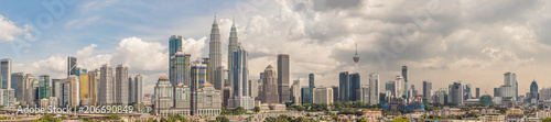 Photography Kuala Lumpur skyline, view of the city, skyscrapers with a beautiful sky in the