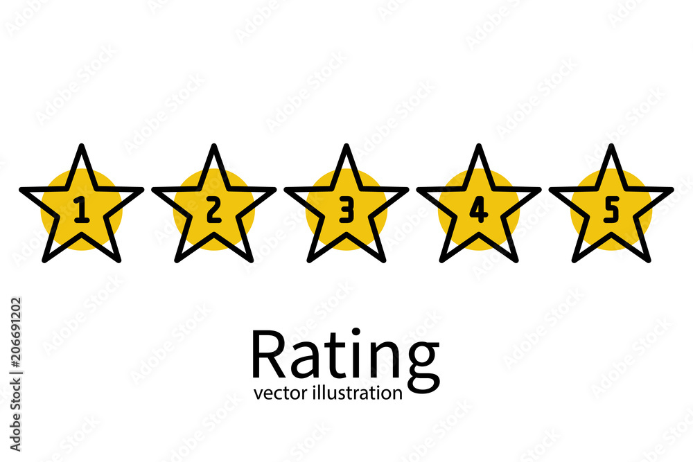 Star rating minimal design black line. 5 star rate icon. Feedback concept. Evaluation system. Positive review. Vector illustration flat style. Isolated on white background. Quality work. Web template Star rating minimal design black line. 5 star rate icon. Feedback concept. Evaluation system. Positive review. Vector illustration flat style. Isolated on white background. Quality work. Web template