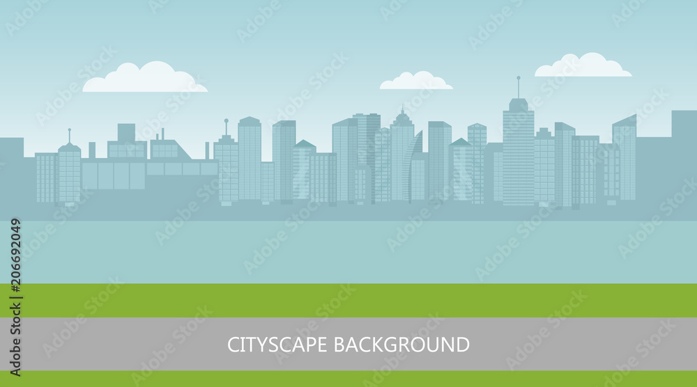 Vector cityscape background.