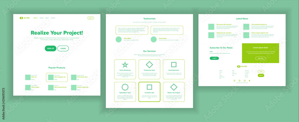 Web Page Design Vector. Website Business Reality. Shopping Online Site Scheme Template. Cyber Monday. Planning Strategy. Invest Conference. Illustration