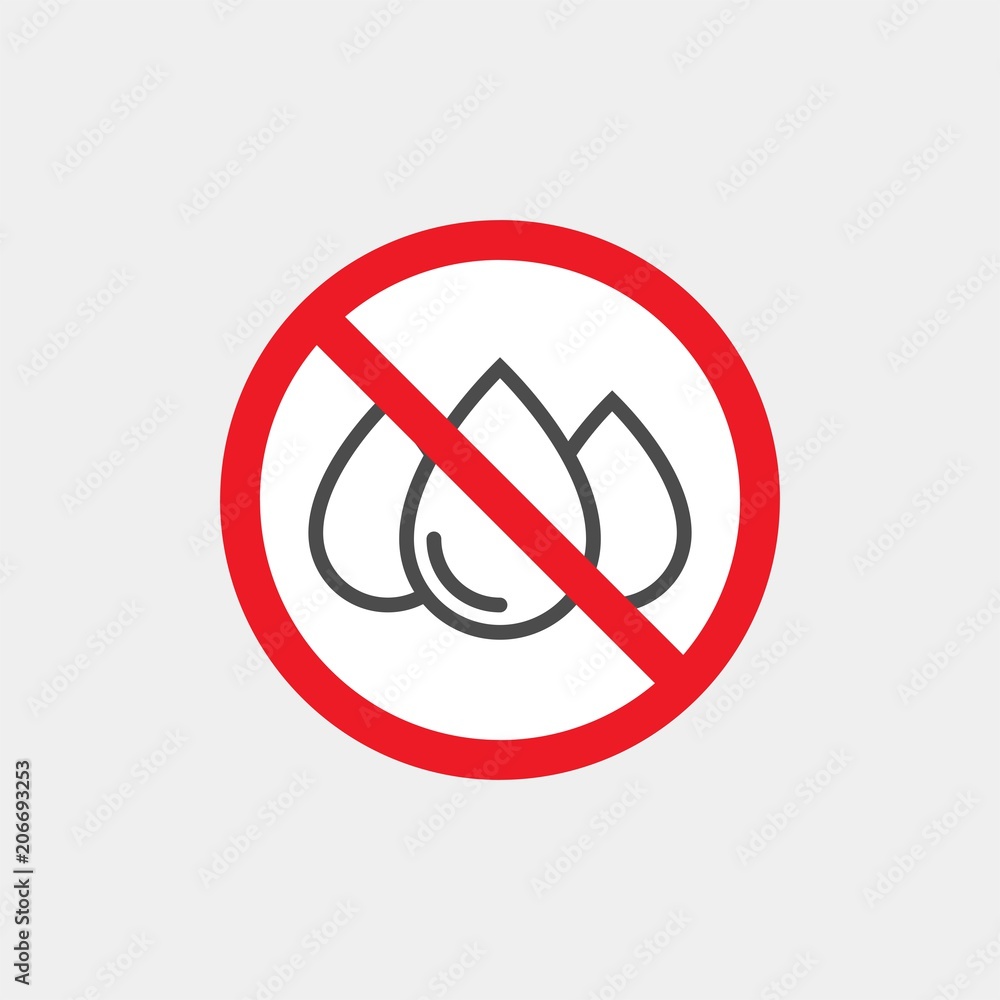 Drinking water is forbidden flat vector sign. No water flat vector sign Drinking water is forbidden flat vector sign. No water flat vector sign