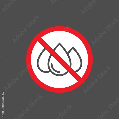 Drinking water is forbidden flat vector sign. No water flat vector sign